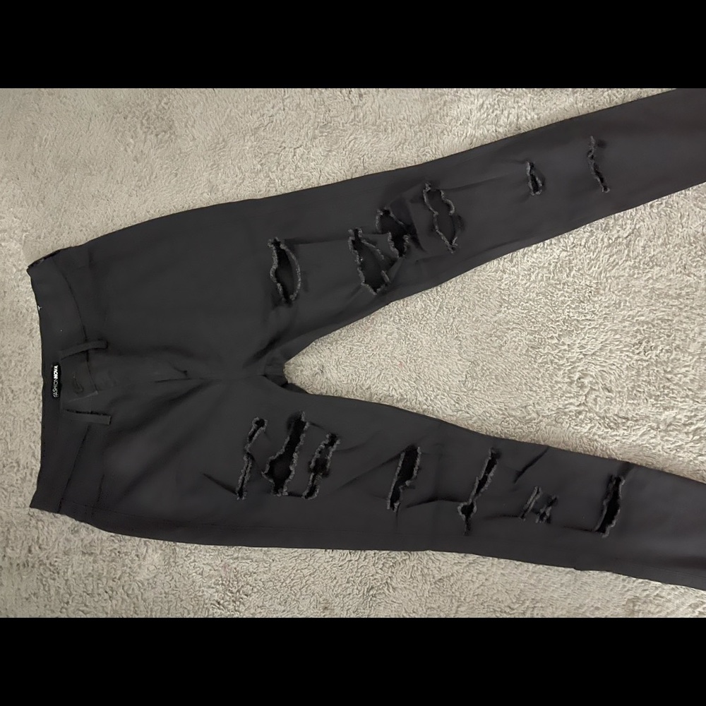 Deep grey slashed jeans. Size 13